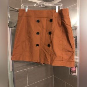 Loft brown button up mini skirt
